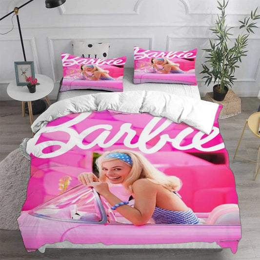 2023 Pink Barbie 3D Printing Duvet Cover Quilt Cover Pillowcase Bedding Set 880