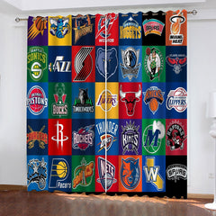 Basketball Logo Basketball  Blackout Curtain for Living Room Bedroom Window Treatment