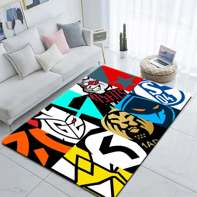 Basketball Logo Map Basketball Carpet Living Room Bedroom Sofa Mat Door Mat Kitchen Bathroom Rugs