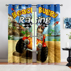 Beach Buggy Racing Blackout Curtains Drapes For Window Treatment Set