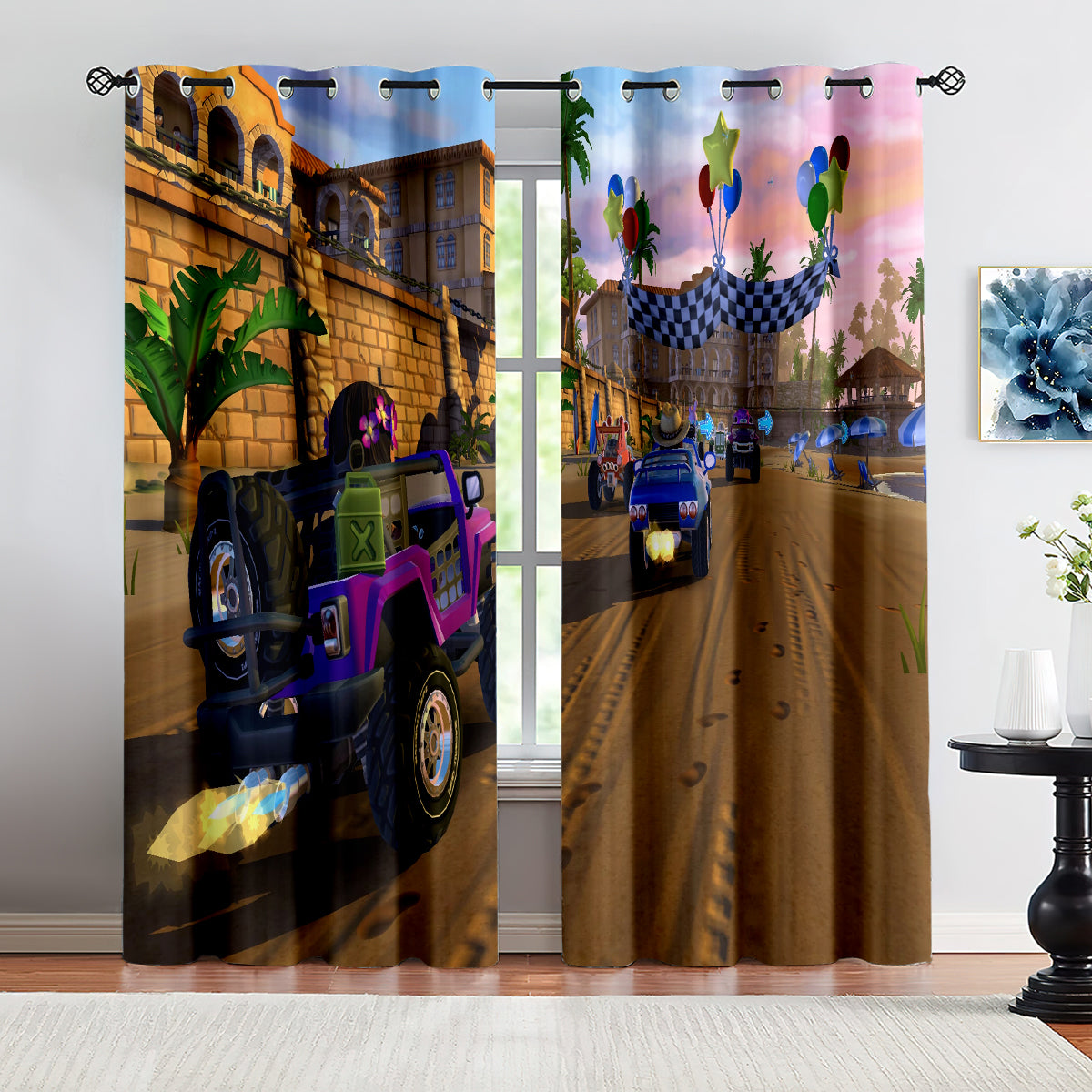 Beach Buggy Racing Blackout Curtains Drapes For Window Treatment Set