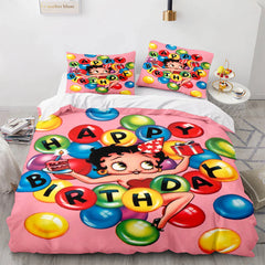 Betty Boop Duvet Cover Quilt Case Pillowcase Bedding Set Without Filler