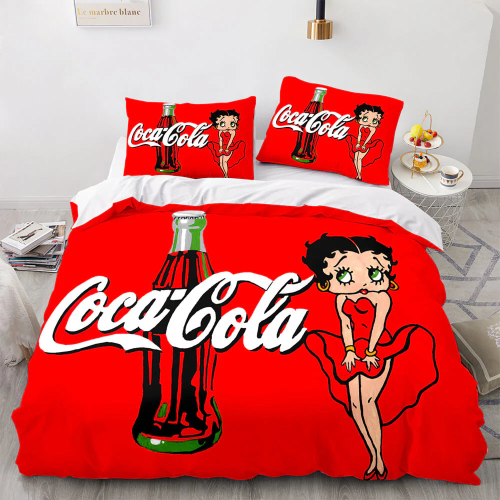 Betty Boop Duvet Cover Quilt Case Pillowcase Bedding Set Without Filler