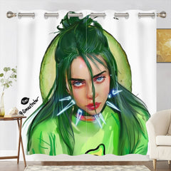 Billie Eilish Blackout Curtains Drapes For Window Treatment Set