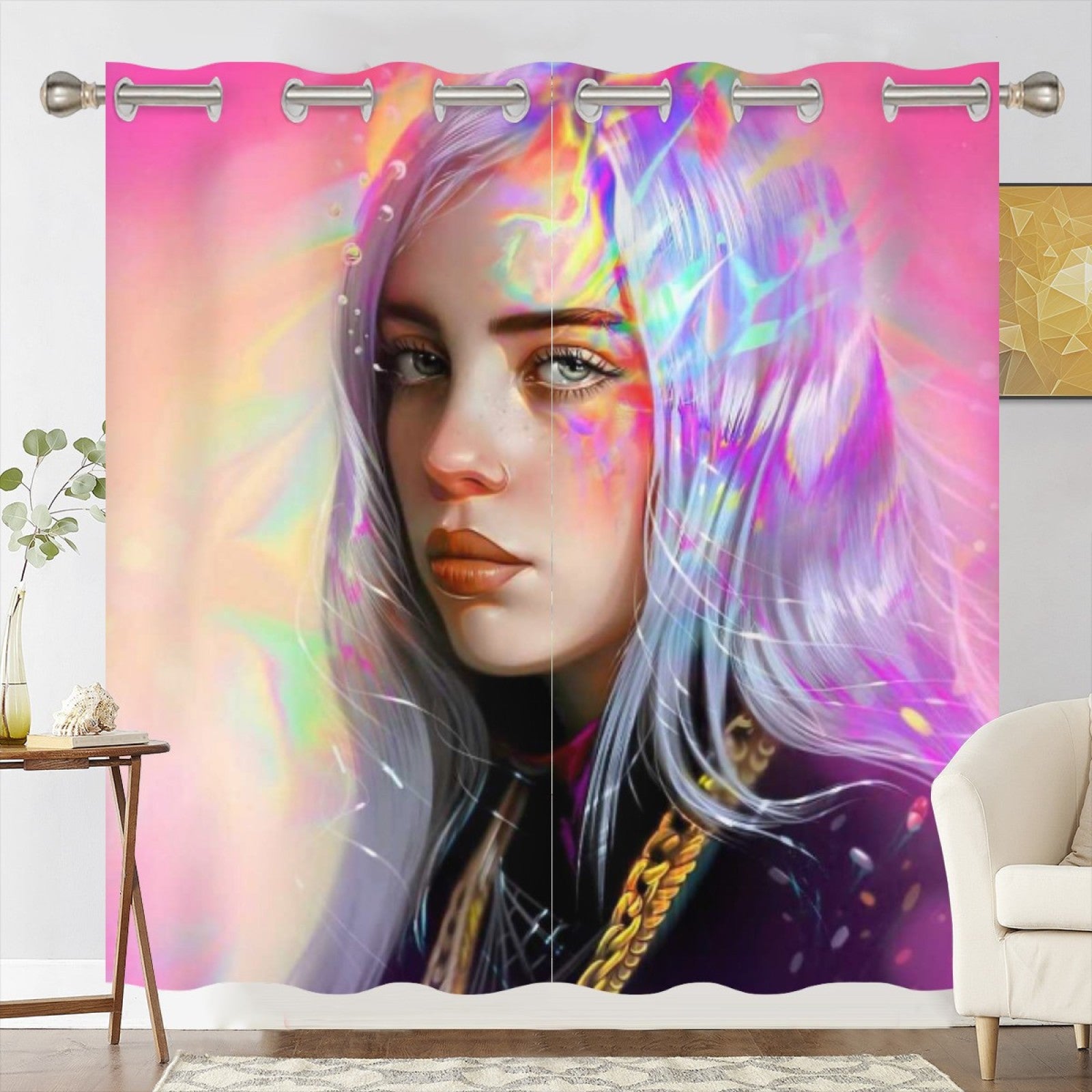 Billie Eilish Blackout Curtains Drapes For Window Treatment Set