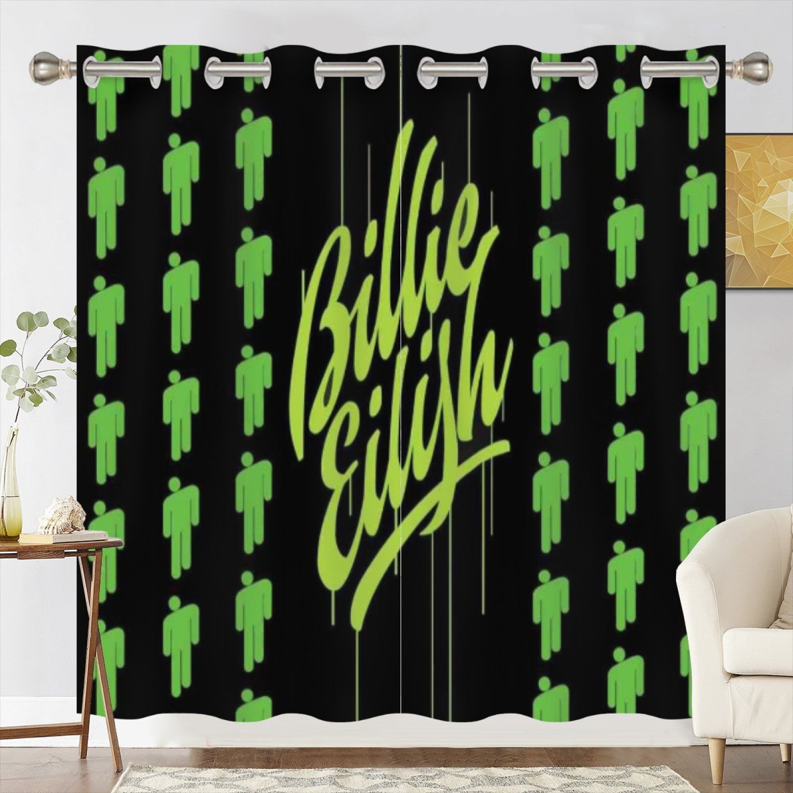 Billie Eilish Blackout Curtains Drapes For Window Treatment Set