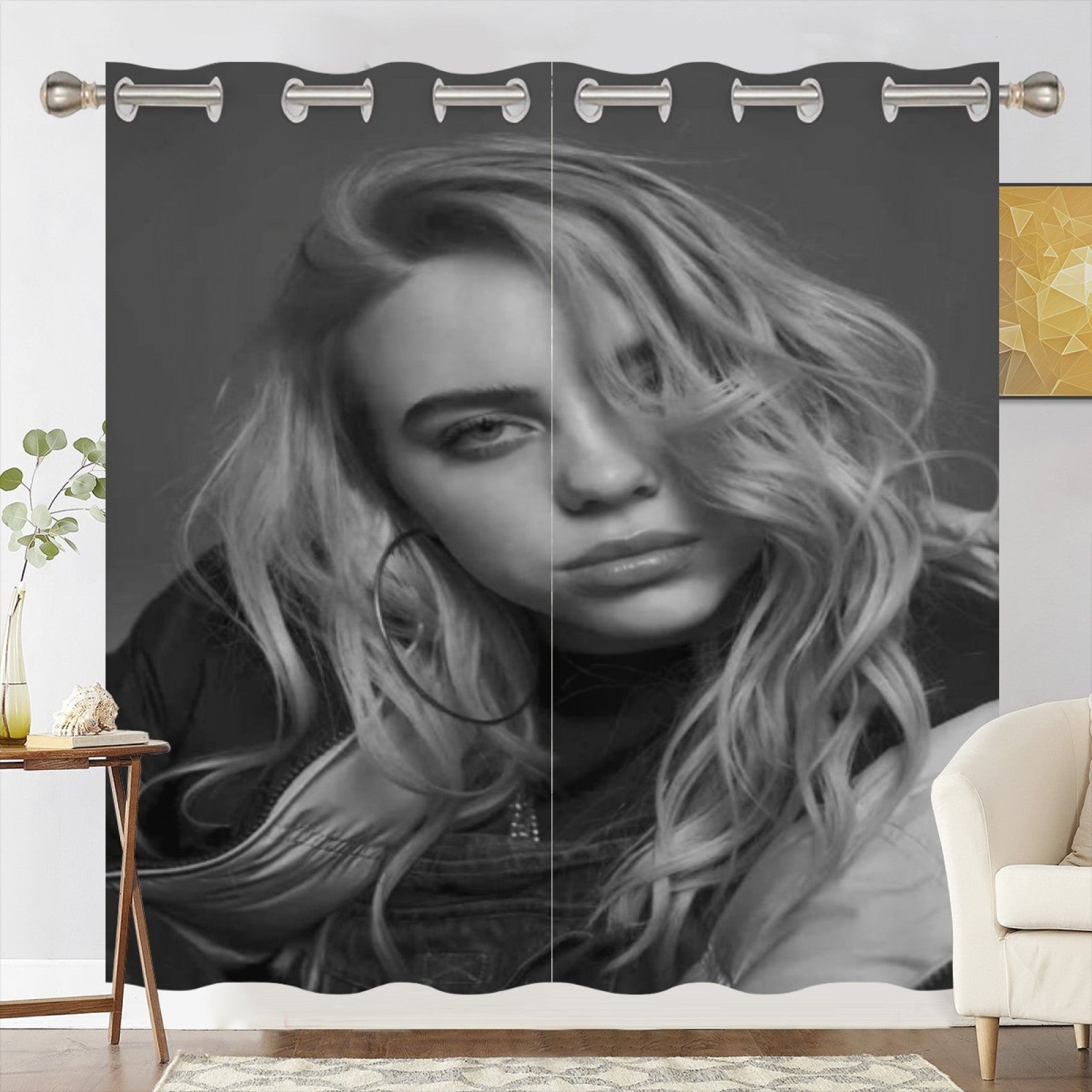 Billie Eilish Blackout Curtains Drapes For Window Treatment Set