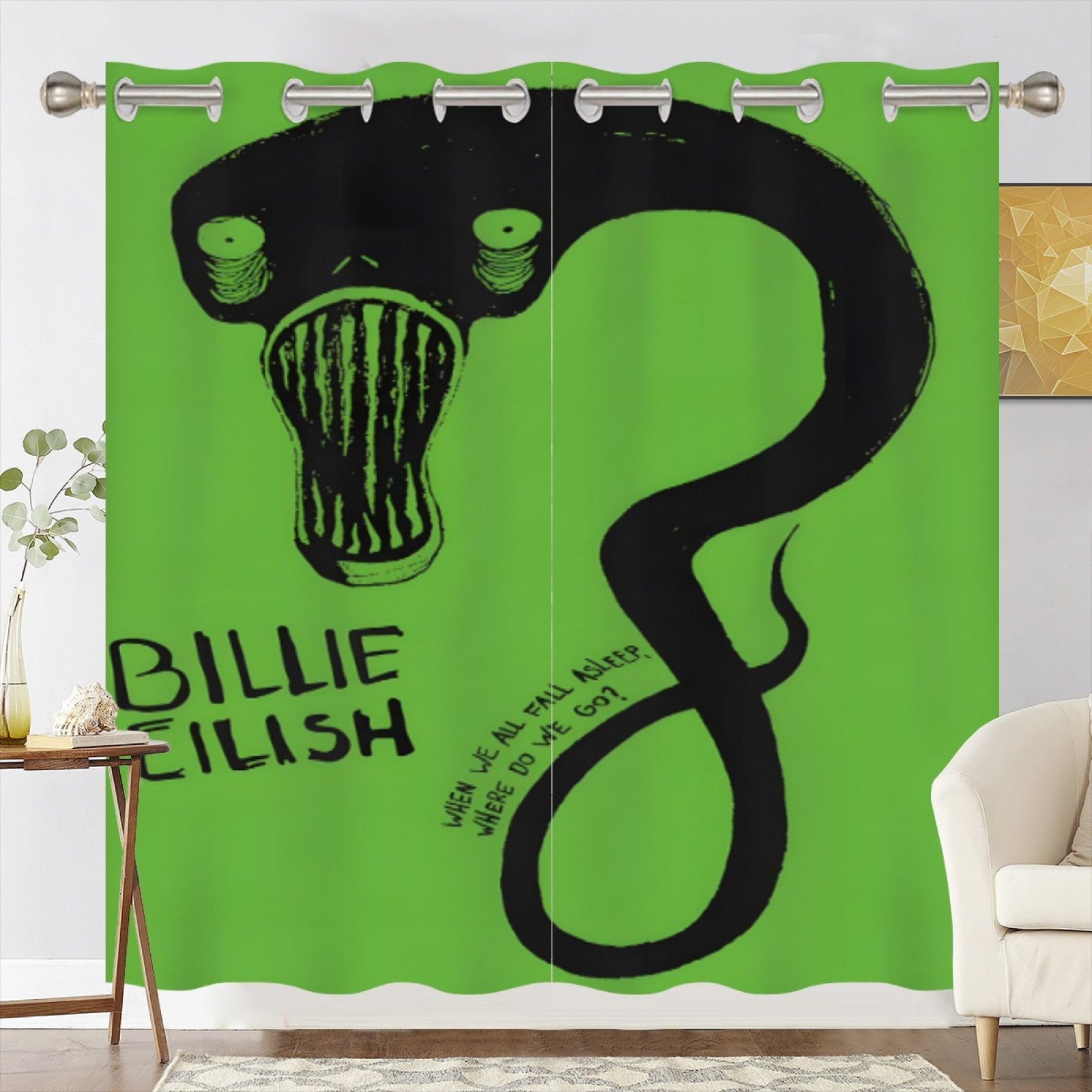 Billie Eilish Blackout Curtains Drapes For Window Treatment Set