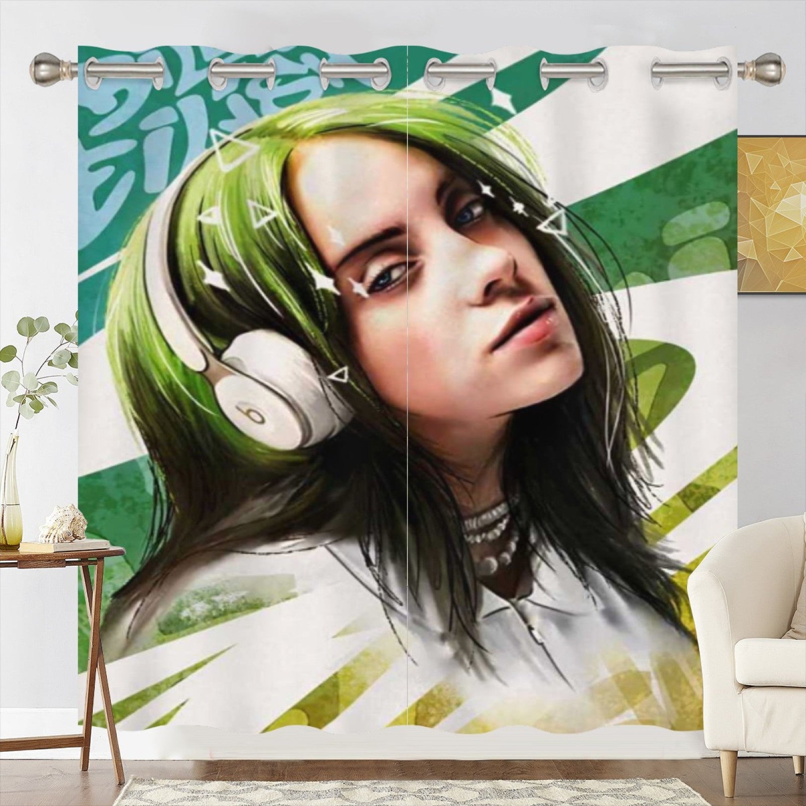 Billie Eilish Blackout Curtains Drapes For Window Treatment Set