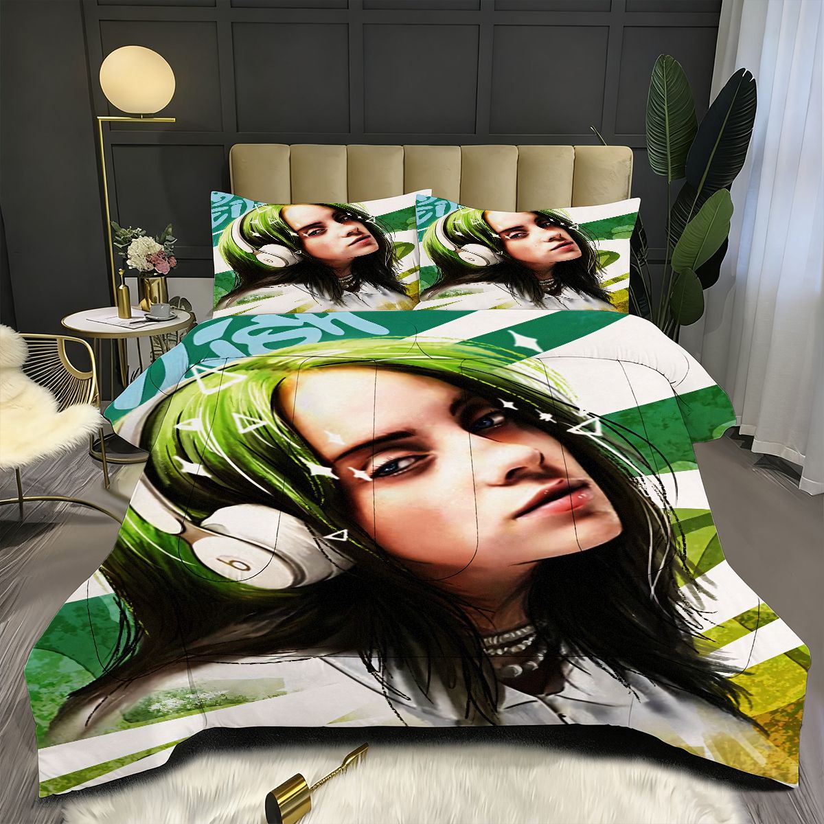 Billie Eilish Bellyache Comforter Pillowcase Sets Blanket All Season Reversible Quilted Duvet