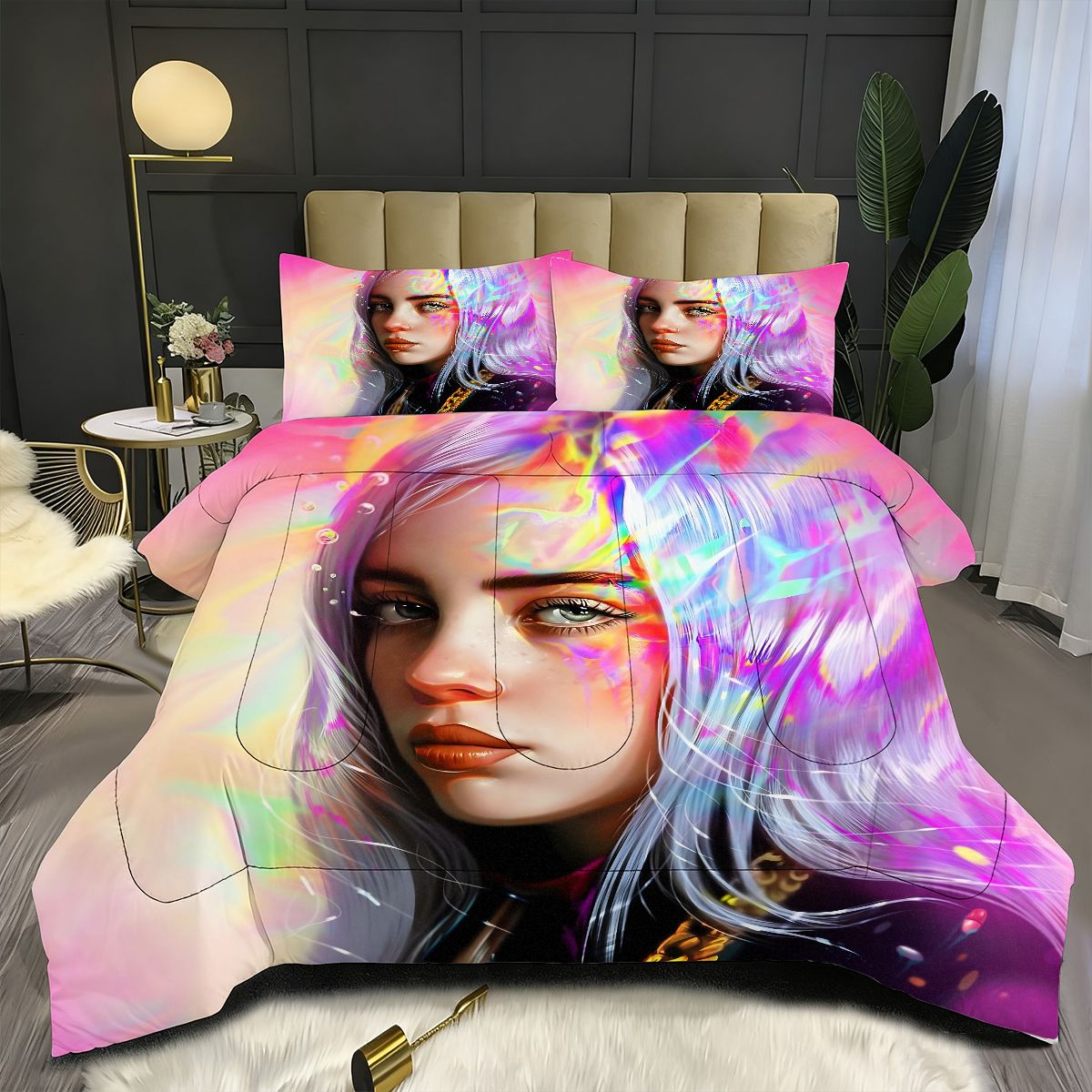 Billie Eilish Bellyache Comforter Pillowcase Sets Blanket All Season Reversible Quilted Duvet