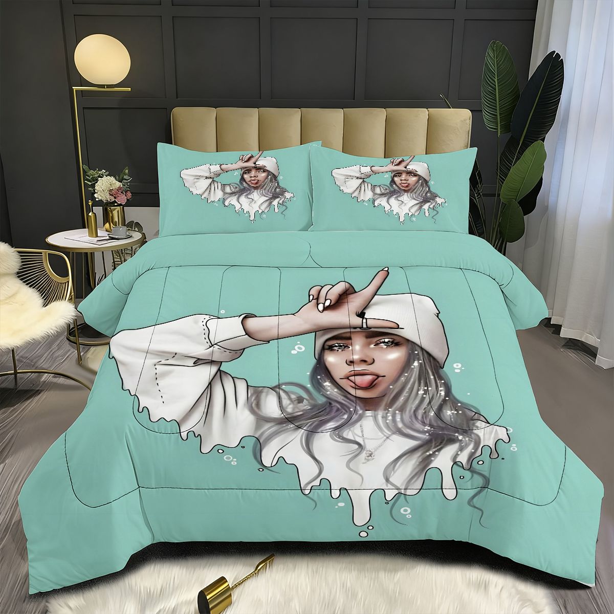 Billie Eilish Bellyache Comforter Pillowcase Sets Blanket All Season Reversible Quilted Duvet