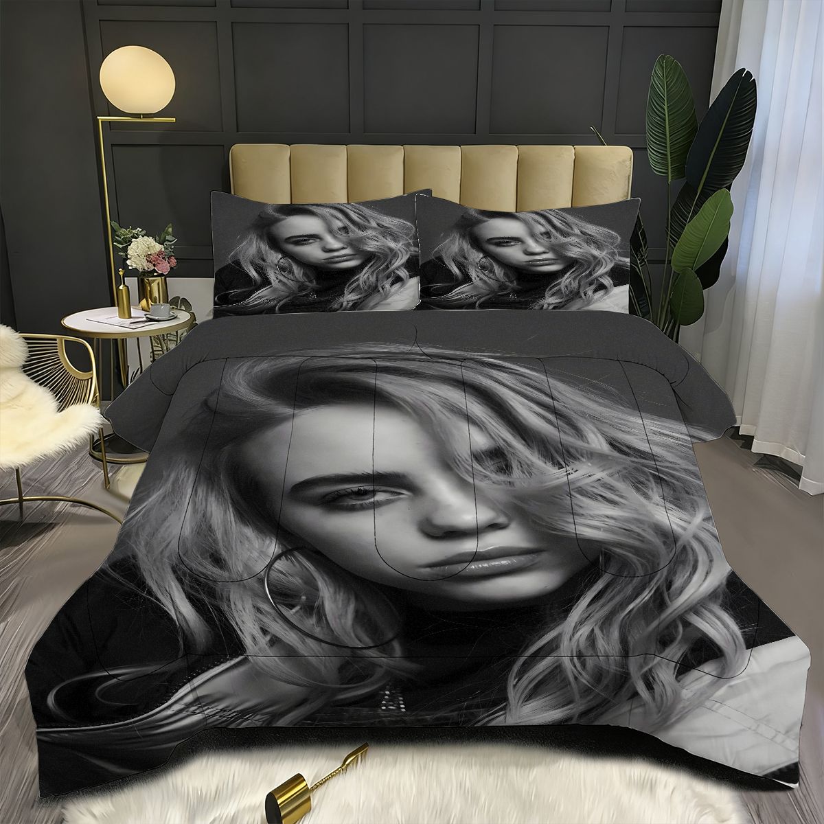 Billie Eilish Bellyache Comforter Pillowcase Sets Blanket All Season Reversible Quilted Duvet