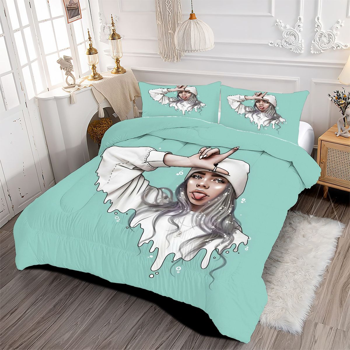 Billie Eilish Bellyache Comforter Pillowcase Sets Blanket All Season Reversible Quilted Duvet