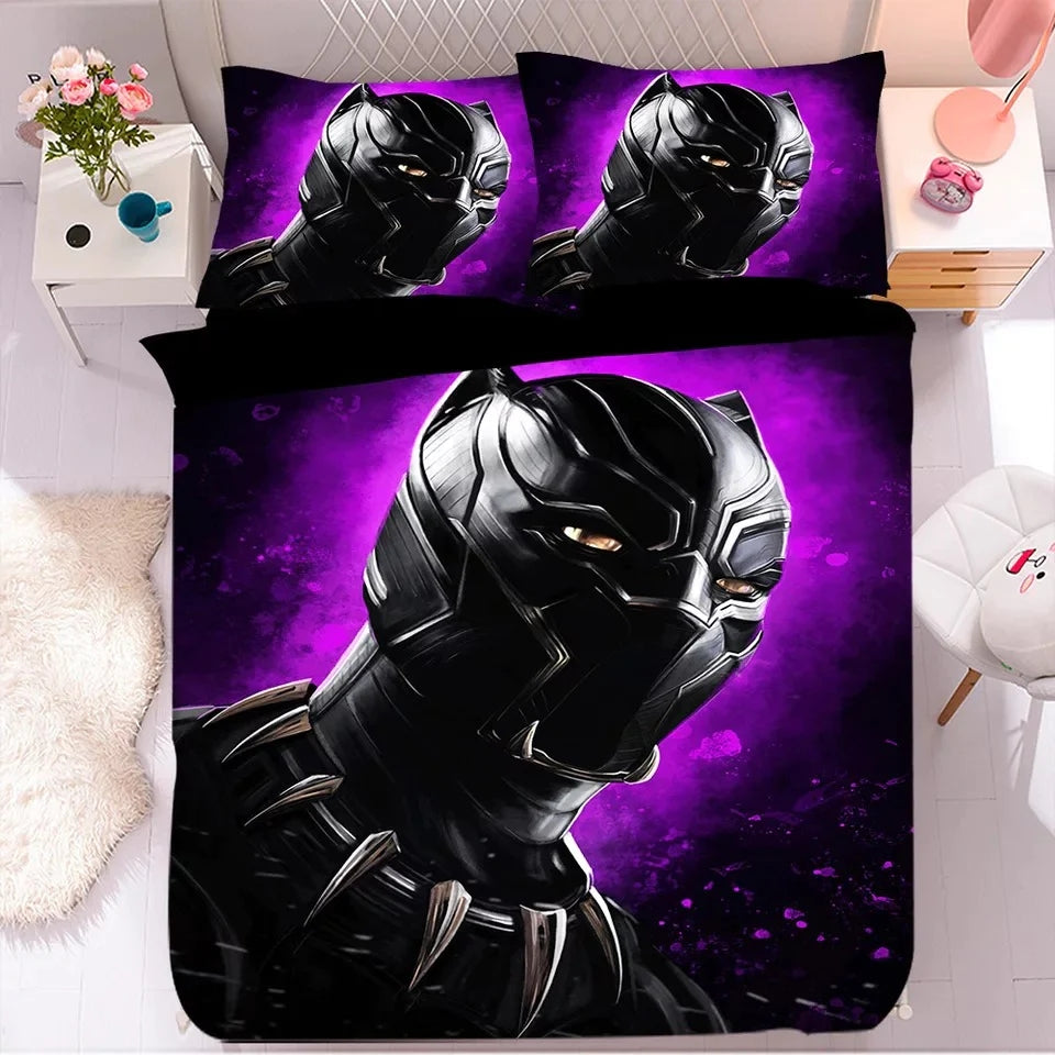 Black Panther Duvet Cover Quilt Case Pillowcase Bedding Set
