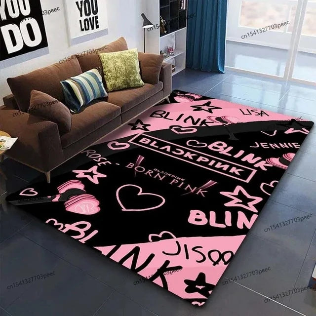 Blackpink Carpet Living Room Bedroom Sofa Rug Door Mat Kitchen Bathroom Mats