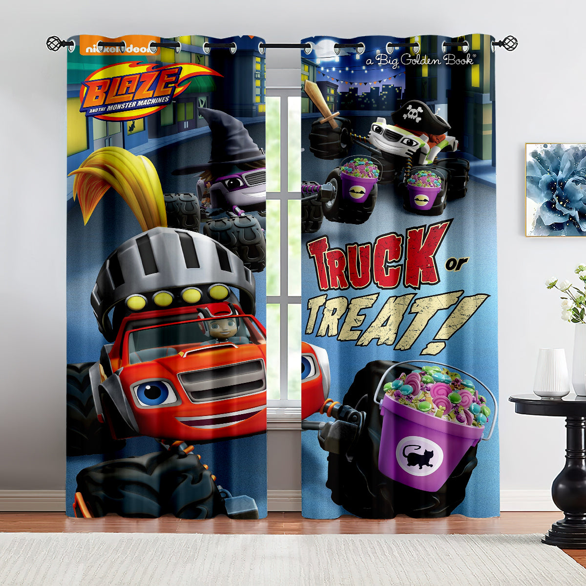 Blaze and the Monster Machines Blackout Curtains Drapes For Window Treatment Set