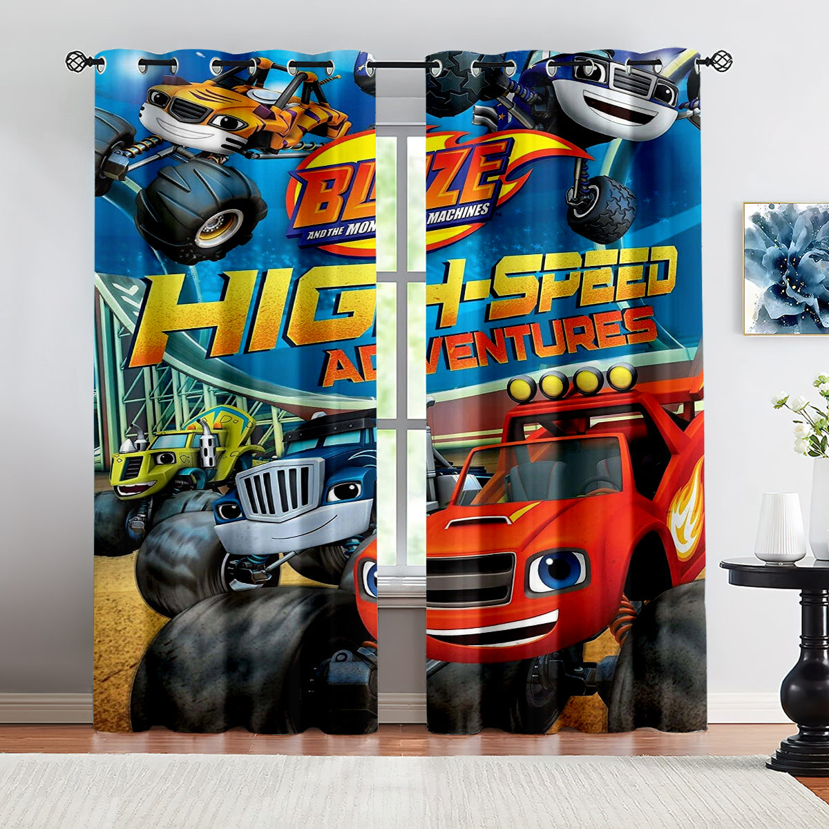 Blaze and the Monster Machines Blackout Curtains Drapes For Window Treatment Set