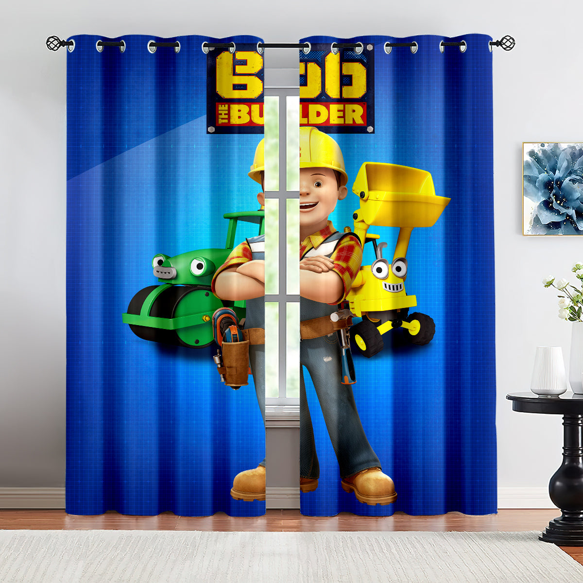 Bob the Builder Blackout Curtains Drapes For Window Treatment Set