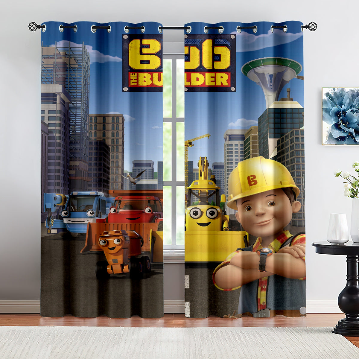 Bob the Builder Blackout Curtains Drapes For Window Treatment Set