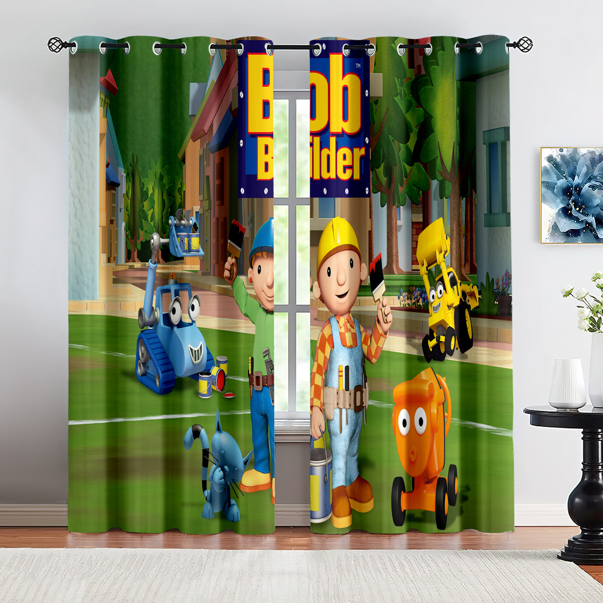 Bob the Builder Blackout Curtains Drapes For Window Treatment Set