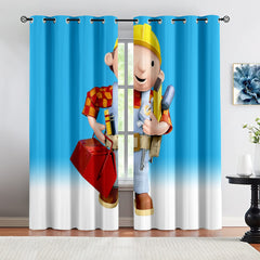 Bob the Builder Blackout Curtains Drapes For Window Treatment Set