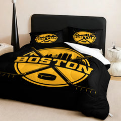 Boston Bruins Hockey League Comforter Pillowcase Sets Blanket All Season Reversible Quilted Duvet