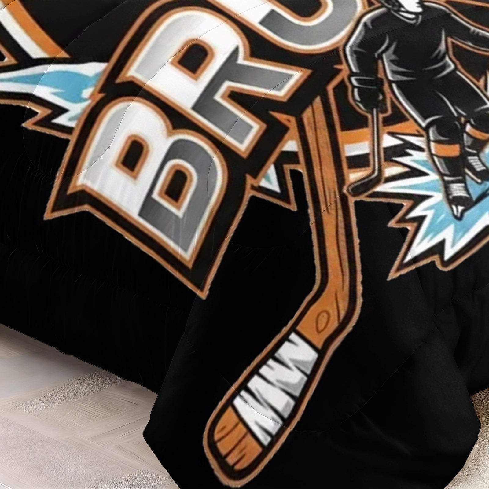 Boston Bruins Hockey League Comforter Pillowcase Sets Blanket All Season Reversible Quilted Duvet