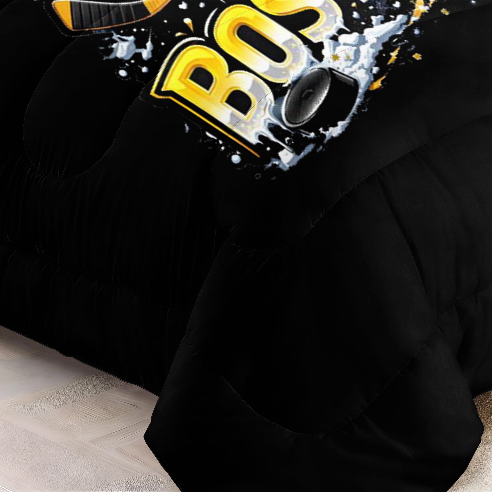 Boston Bruins Hockey League Comforter Pillowcase Sets Blanket All Season Reversible Quilted Duvet
