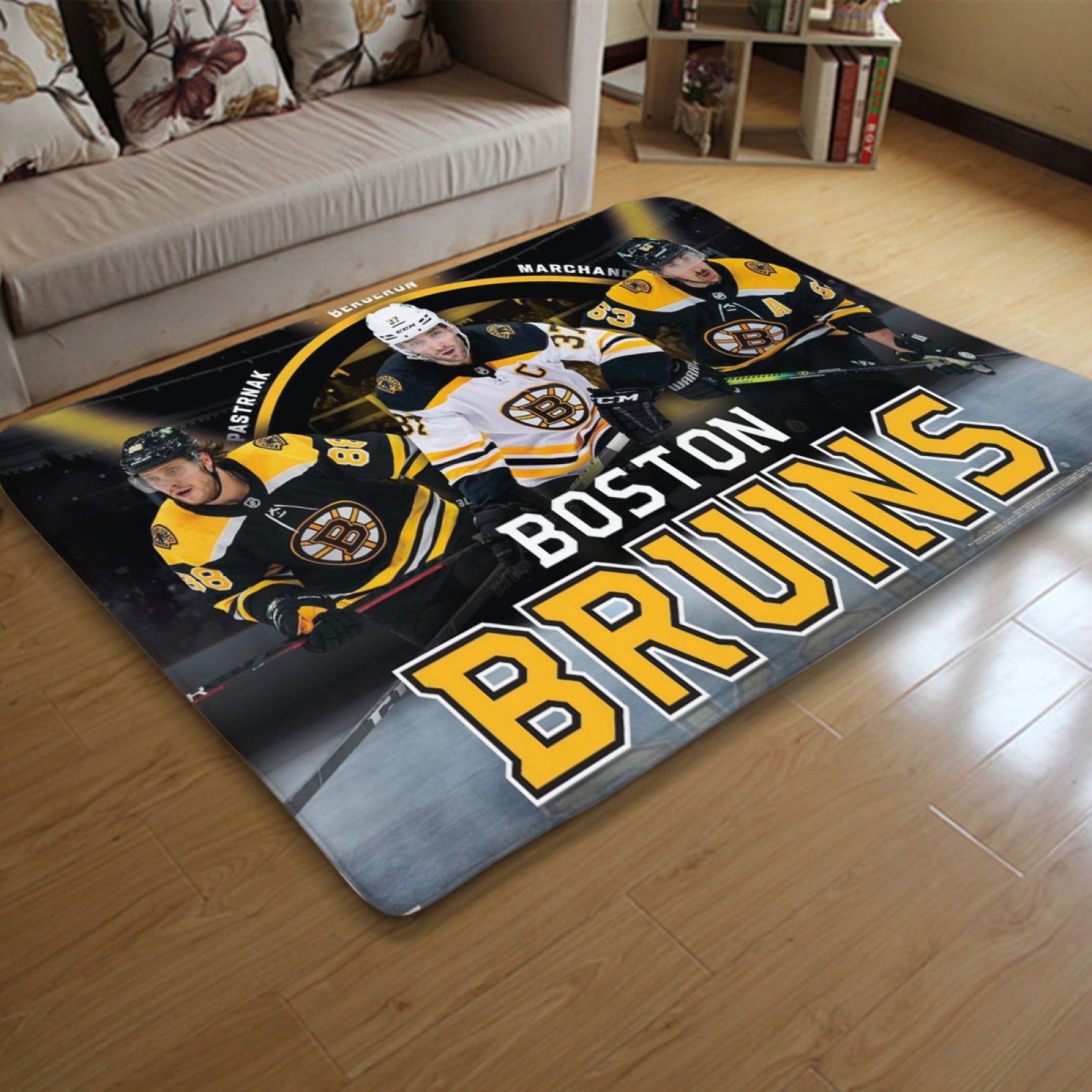 Boston Bruins Hockey League Carpet Living Room Bedroom Mats Kitchen Bathroom Rugs