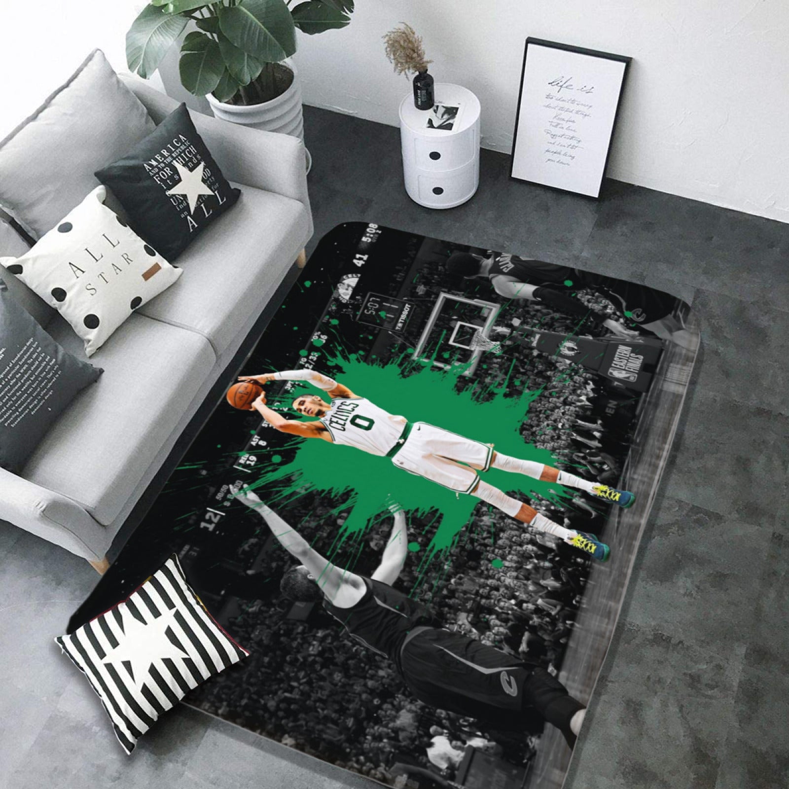 Boston Basketball Celtics Carpet Living Room Bedroom Mats Kitchen Bathroom Rugs