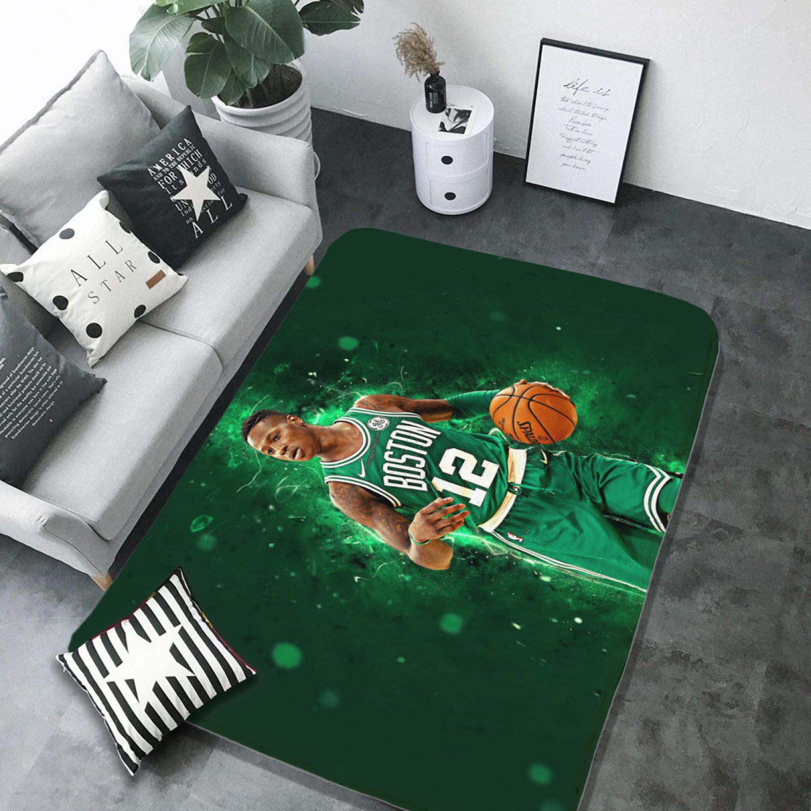 Boston Basketball Celtics Carpet Living Room Bedroom Mats Kitchen Bathroom Rugs