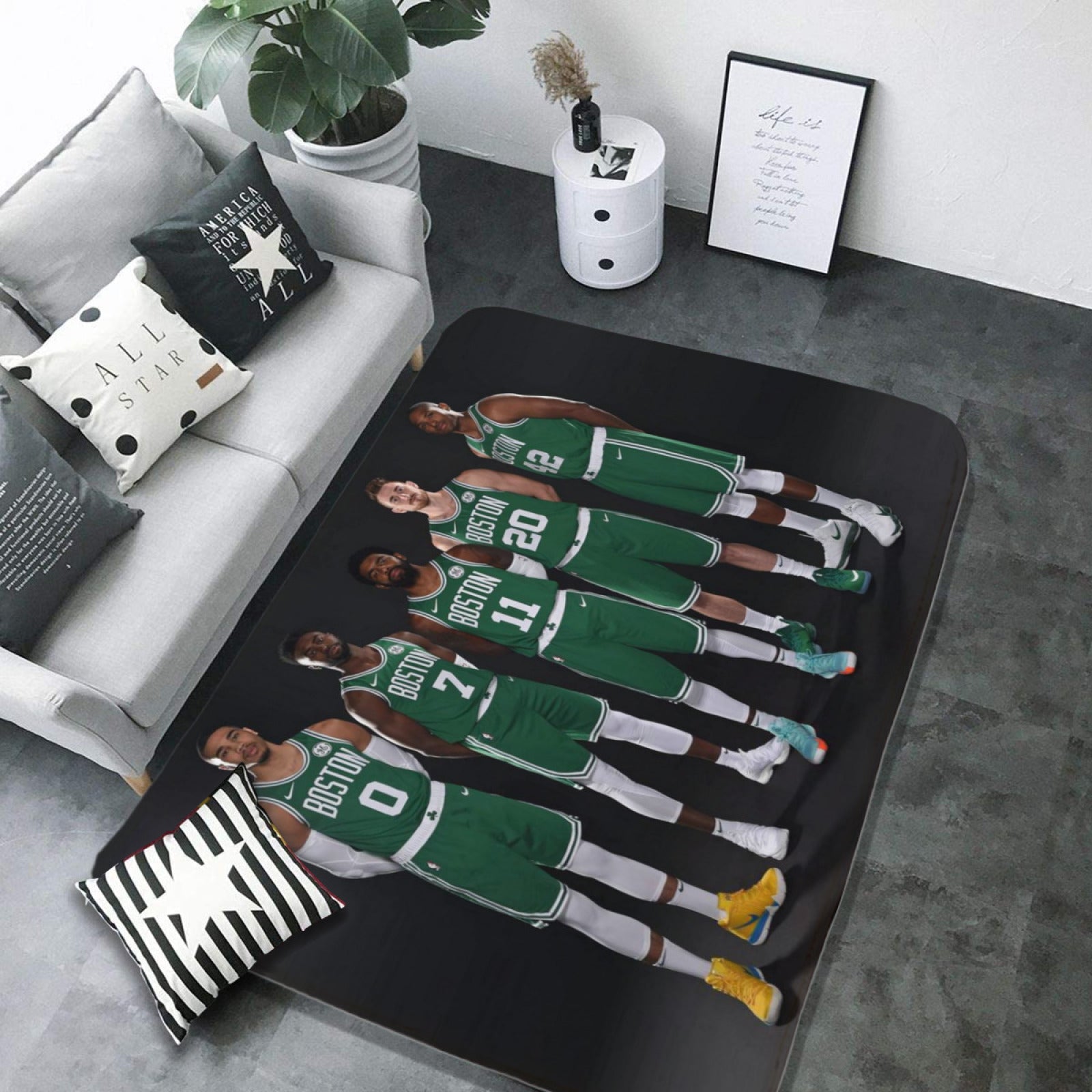 Boston Basketball Celtics Carpet Living Room Bedroom Mats Kitchen Bathroom Rugs