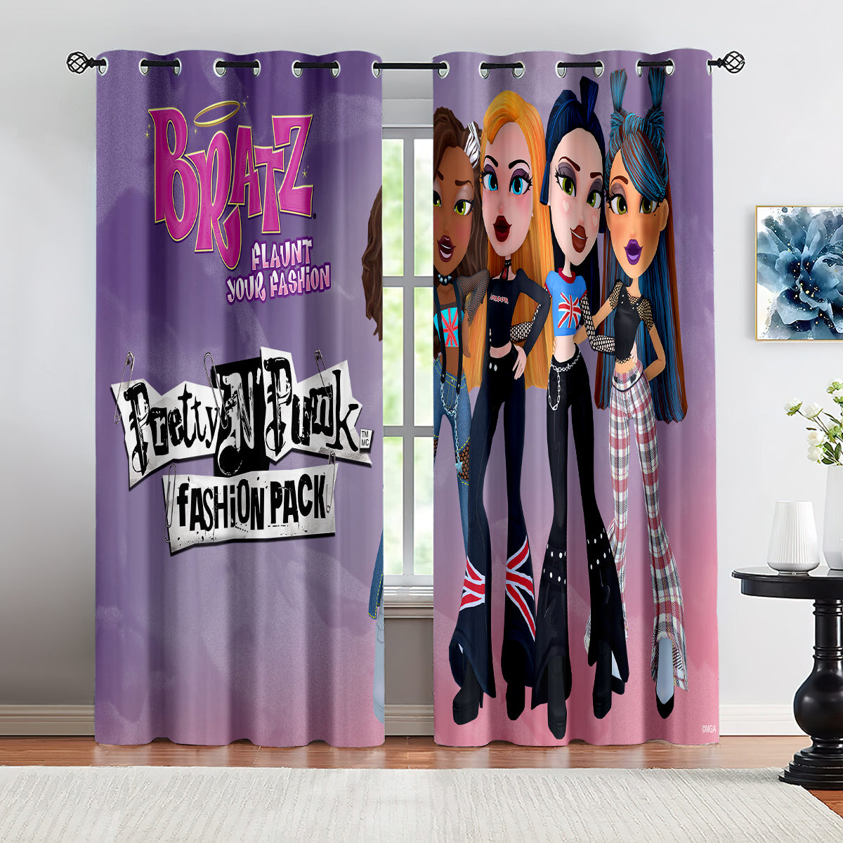 Bratz Doll Blackout Curtains Drapes For Window Treatment Set