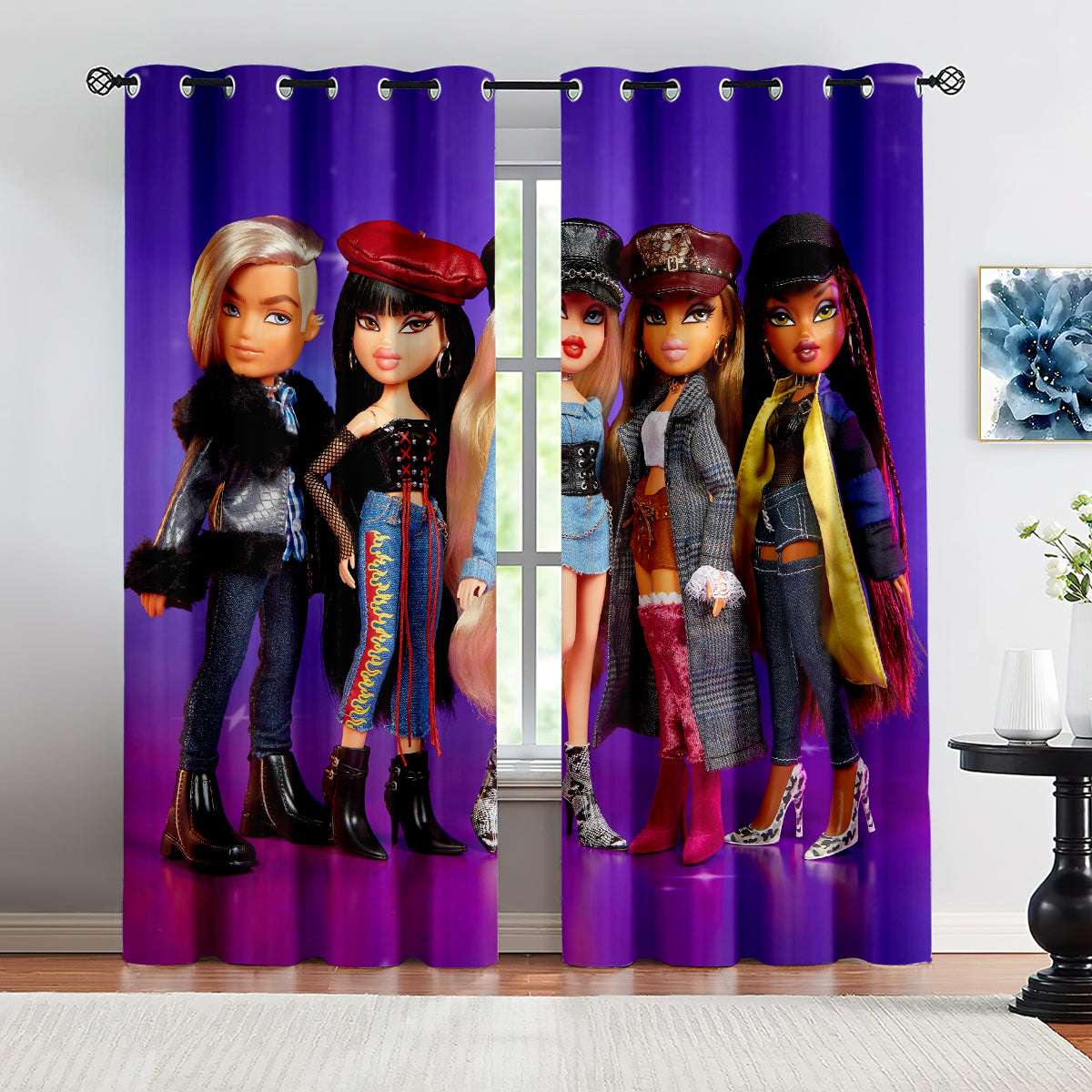 Bratz Doll Blackout Curtains Drapes For Window Treatment Set