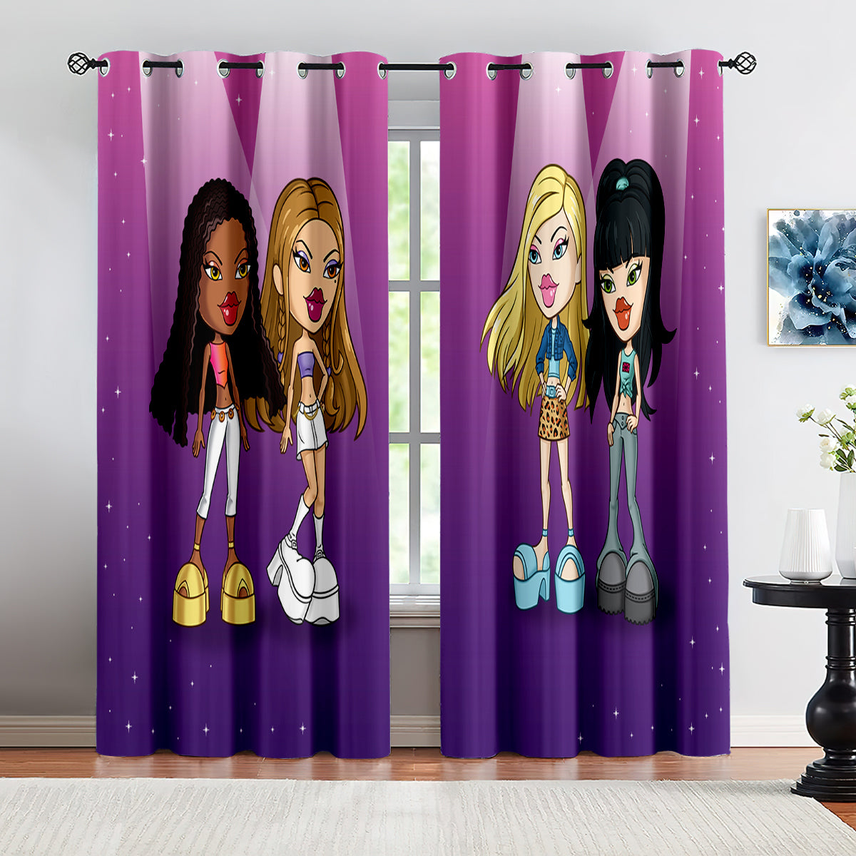 Bratz Doll Blackout Curtains Drapes For Window Treatment Set