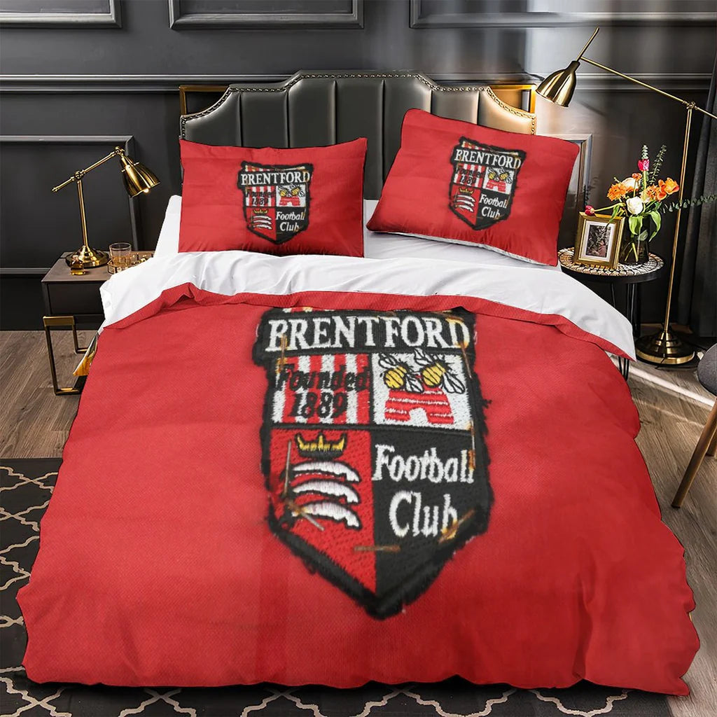 Brentford FC Duvet Cover Quilt Case Pillowcase Bedding Set Without Filler