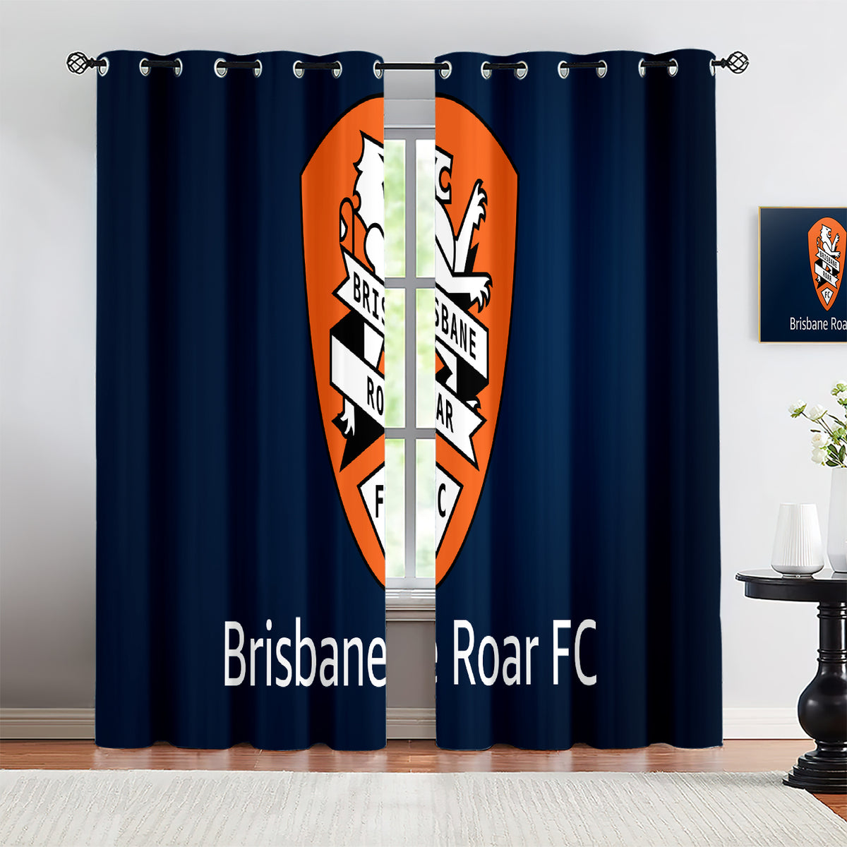 Brisbane Roar Soccer Blackout Curtains Drapes for Window Treatment Set