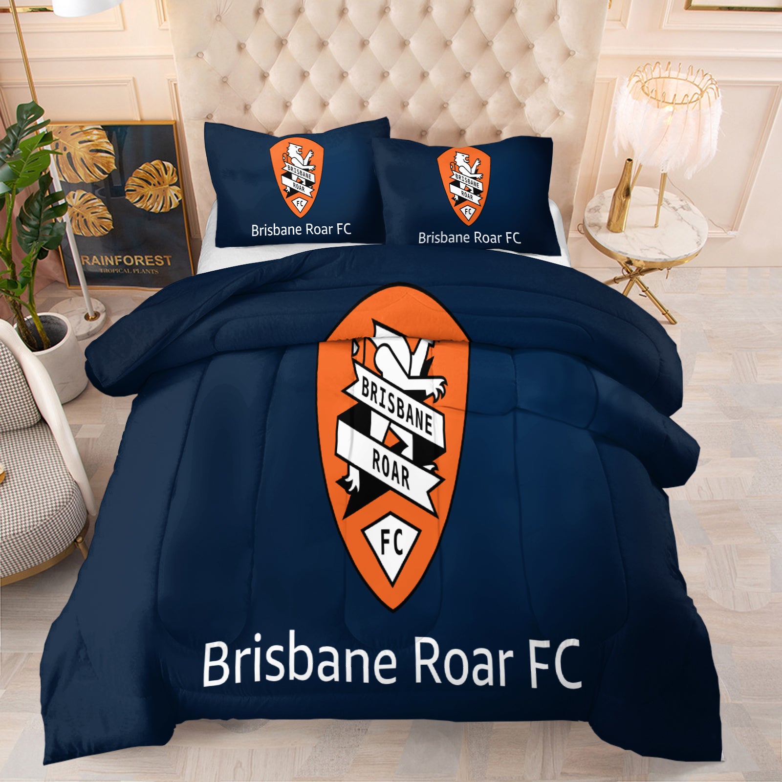Brisbane Roar Soccer Comforter Pillowcase Sets Blanket All Season Reversible Quilted Duvet
