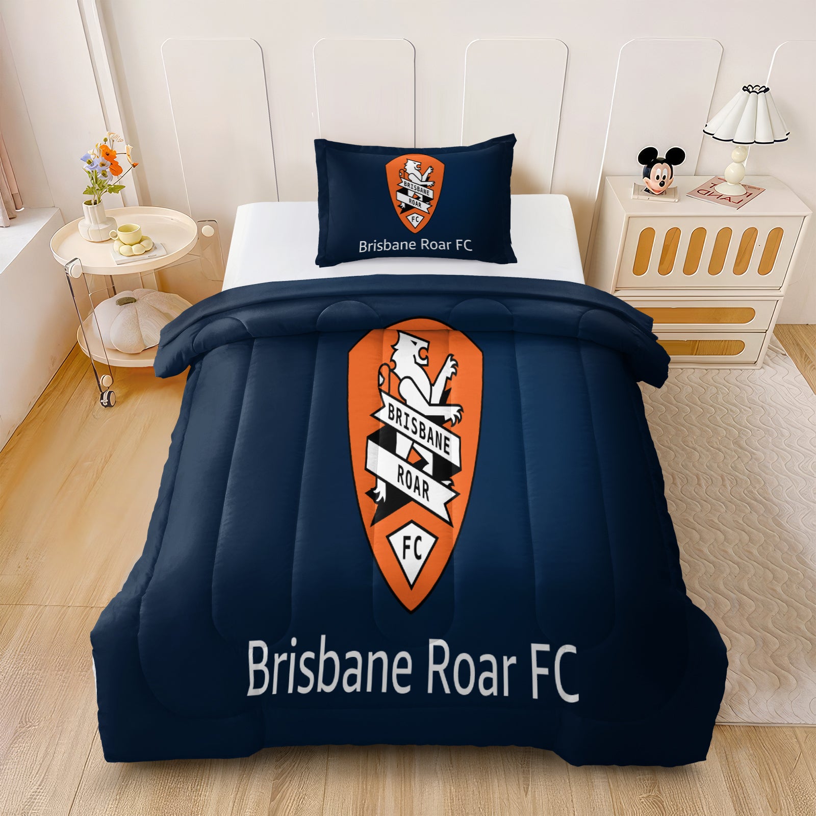 Brisbane Roar Soccer Comforter Pillowcase Sets Blanket All Season Reversible Quilted Duvet