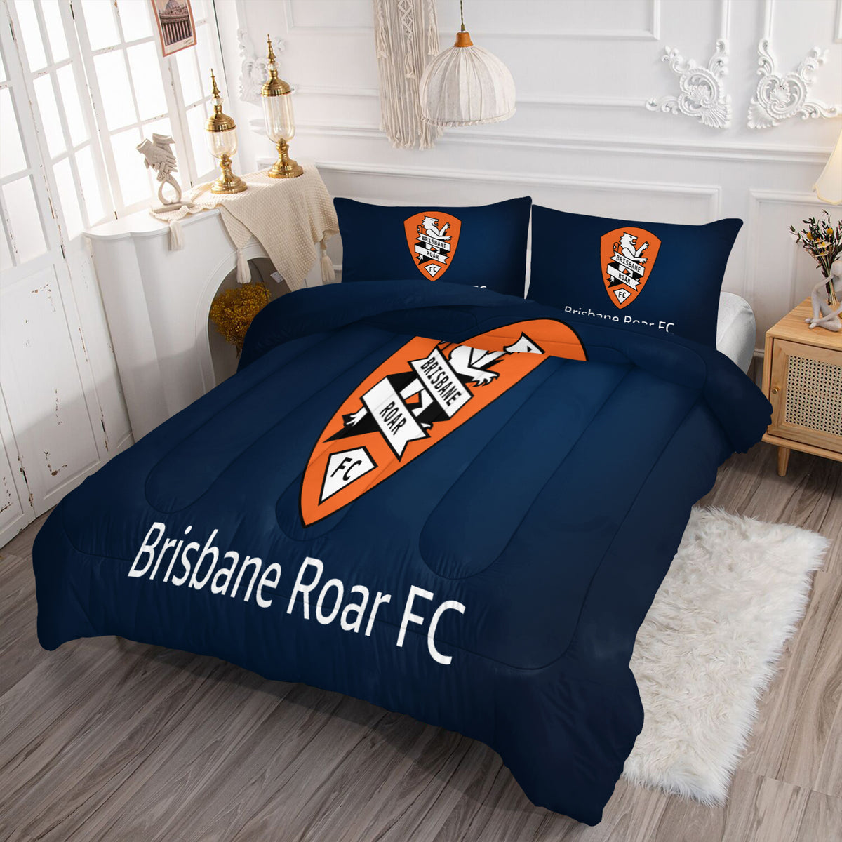 Brisbane Roar Soccer Comforter Pillowcase Sets Blanket All Season Reversible Quilted Duvet