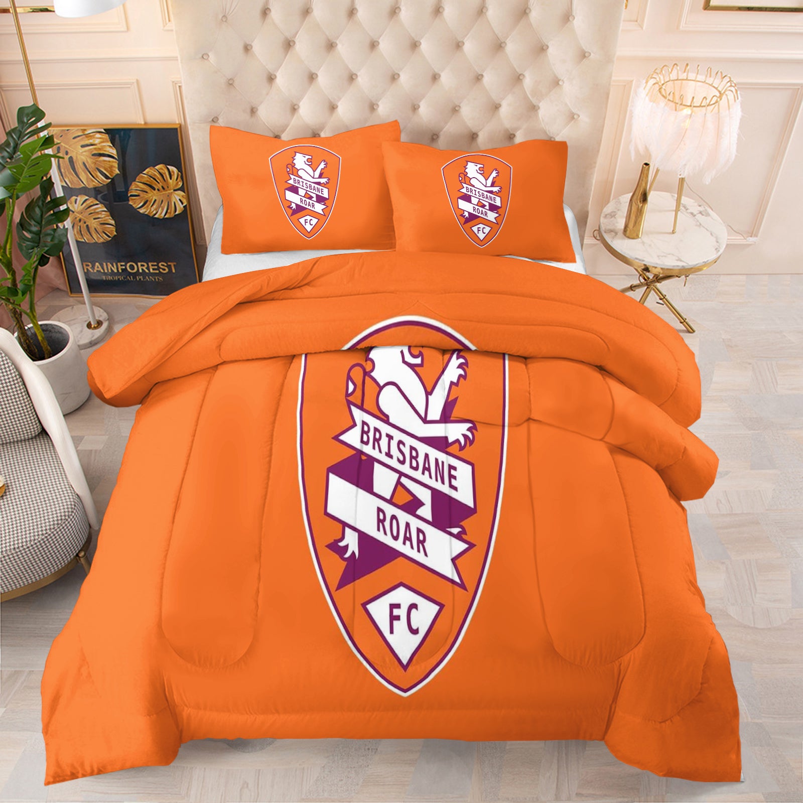 Brisbane Roar Soccer Comforter Pillowcase Sets Blanket All Season Reversible Quilted Duvet