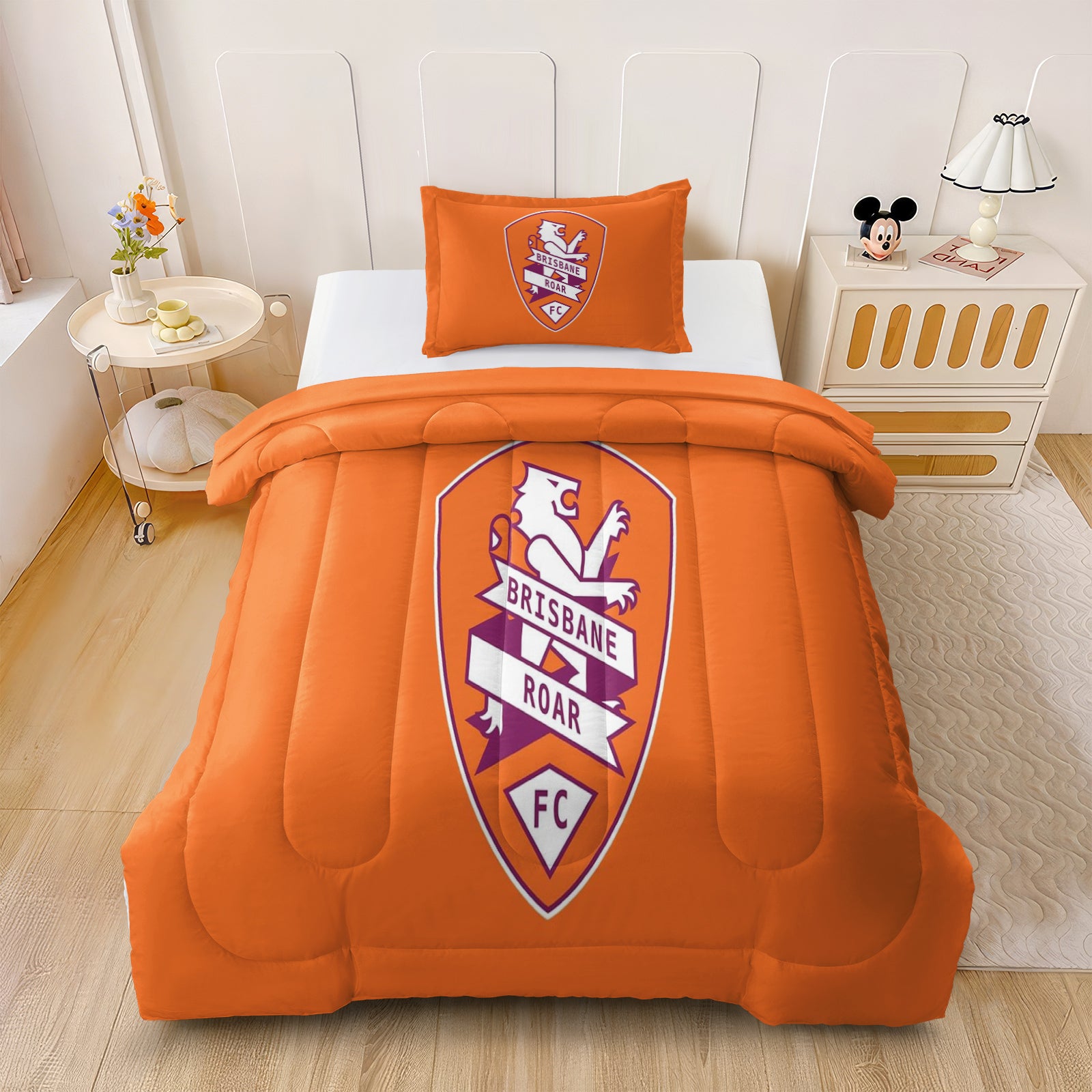 Brisbane Roar Soccer Comforter Pillowcase Sets Blanket All Season Reversible Quilted Duvet