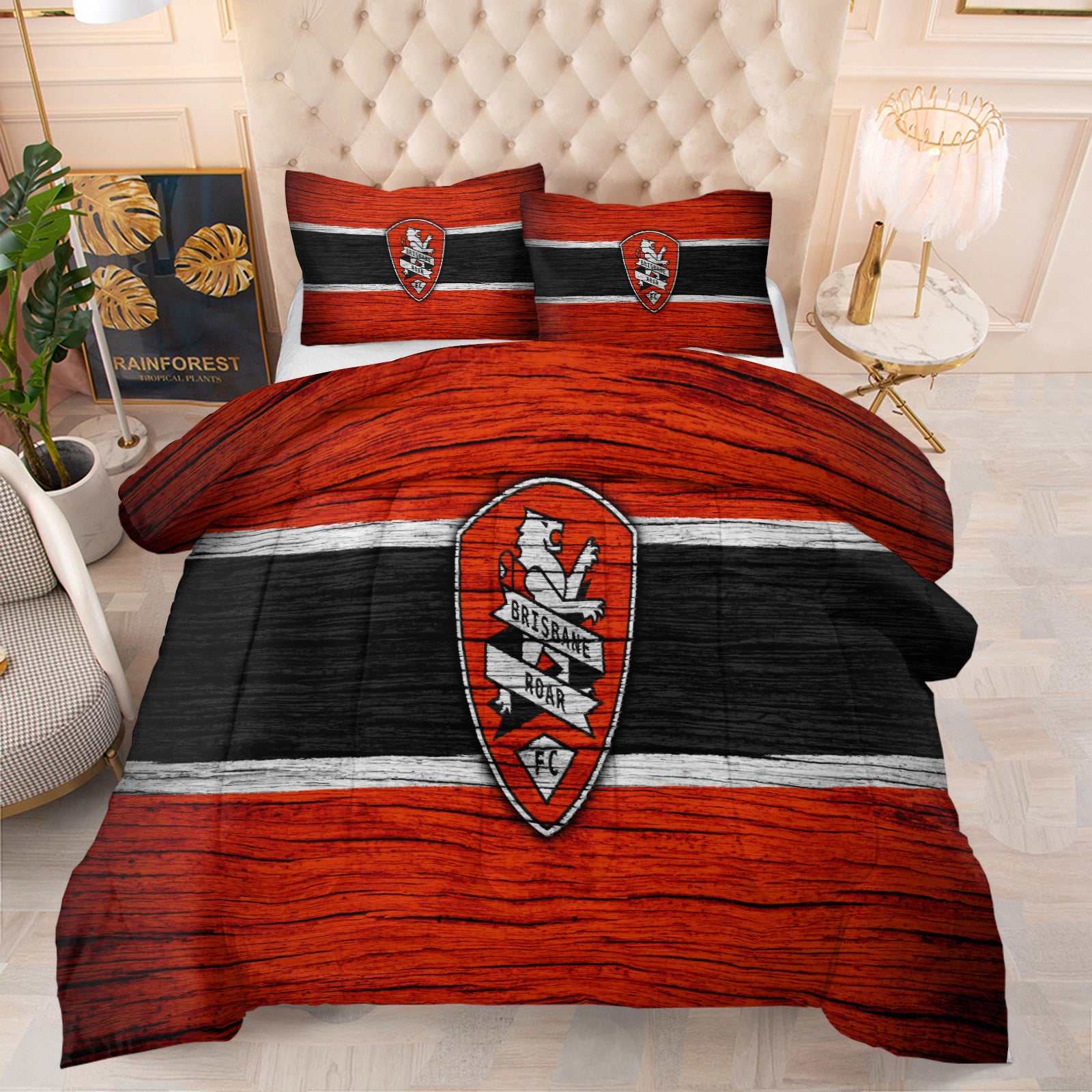Brisbane Roar Soccer Comforter Pillowcase Sets Blanket All Season Reversible Quilted Duvet