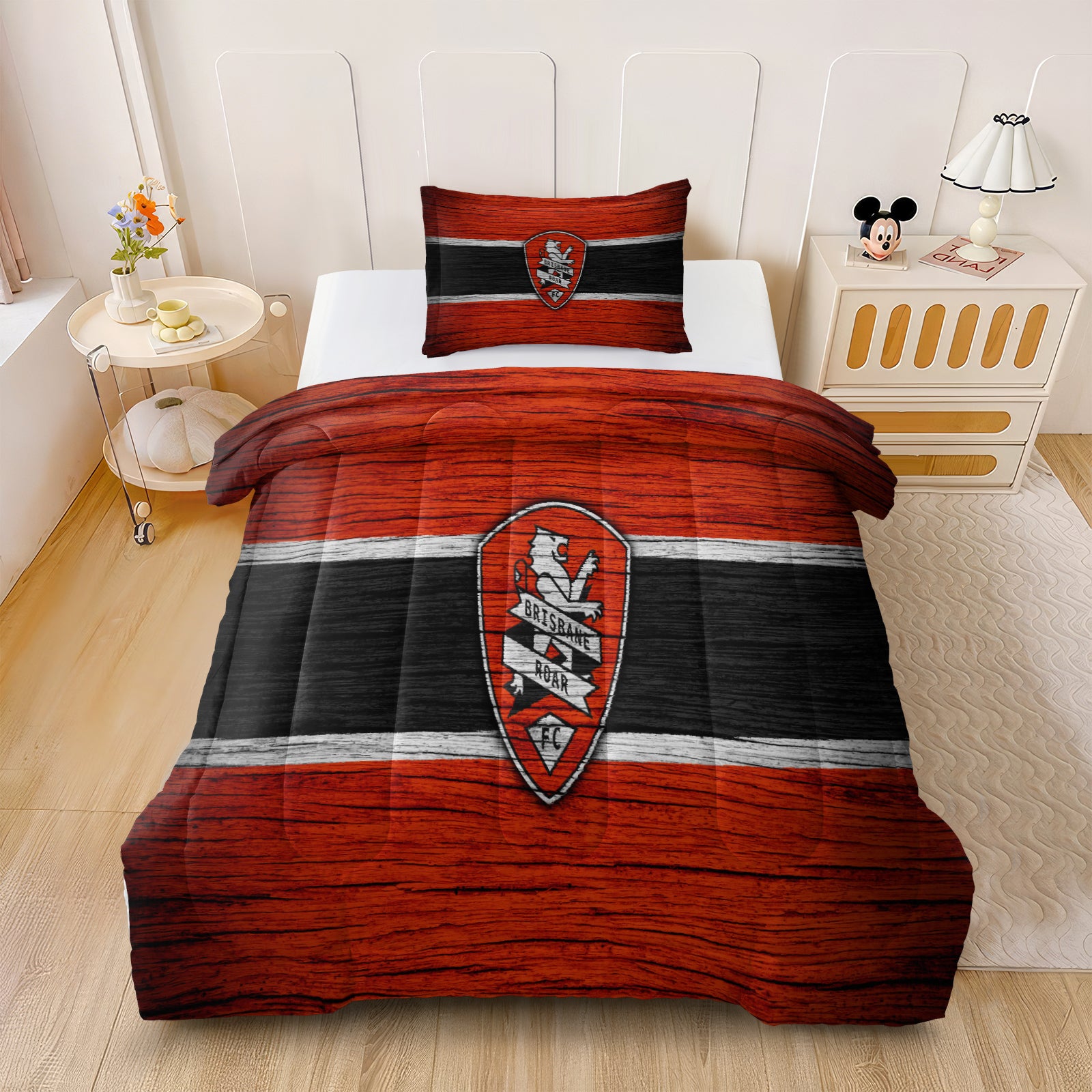 Brisbane Roar Soccer Comforter Pillowcase Sets Blanket All Season Reversible Quilted Duvet