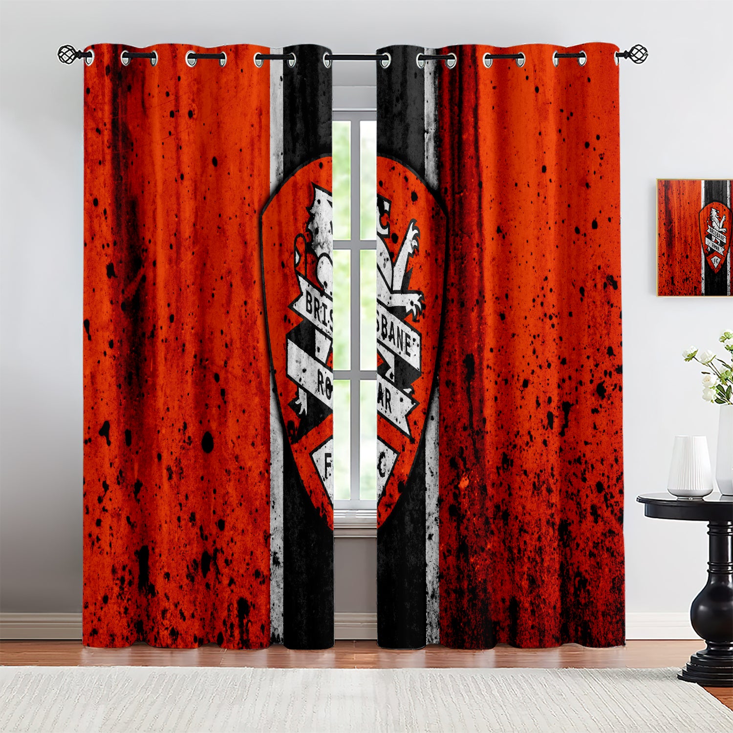 Brisbane Roar Soccer Blackout Curtains Drapes for Window Treatment Set
