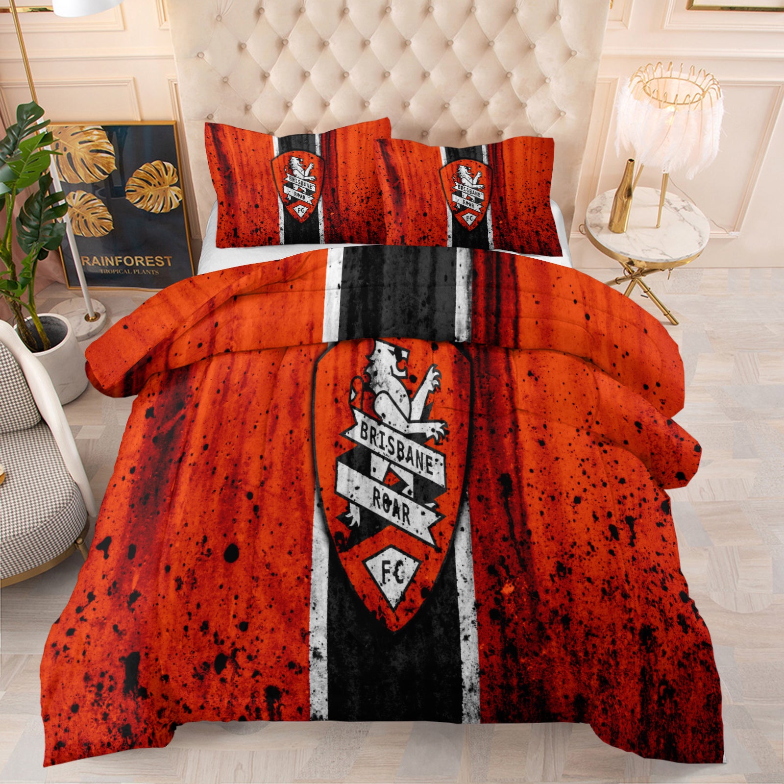 Brisbane Roar Soccer Comforter Pillowcase Sets Blanket All Season Reversible Quilted Duvet
