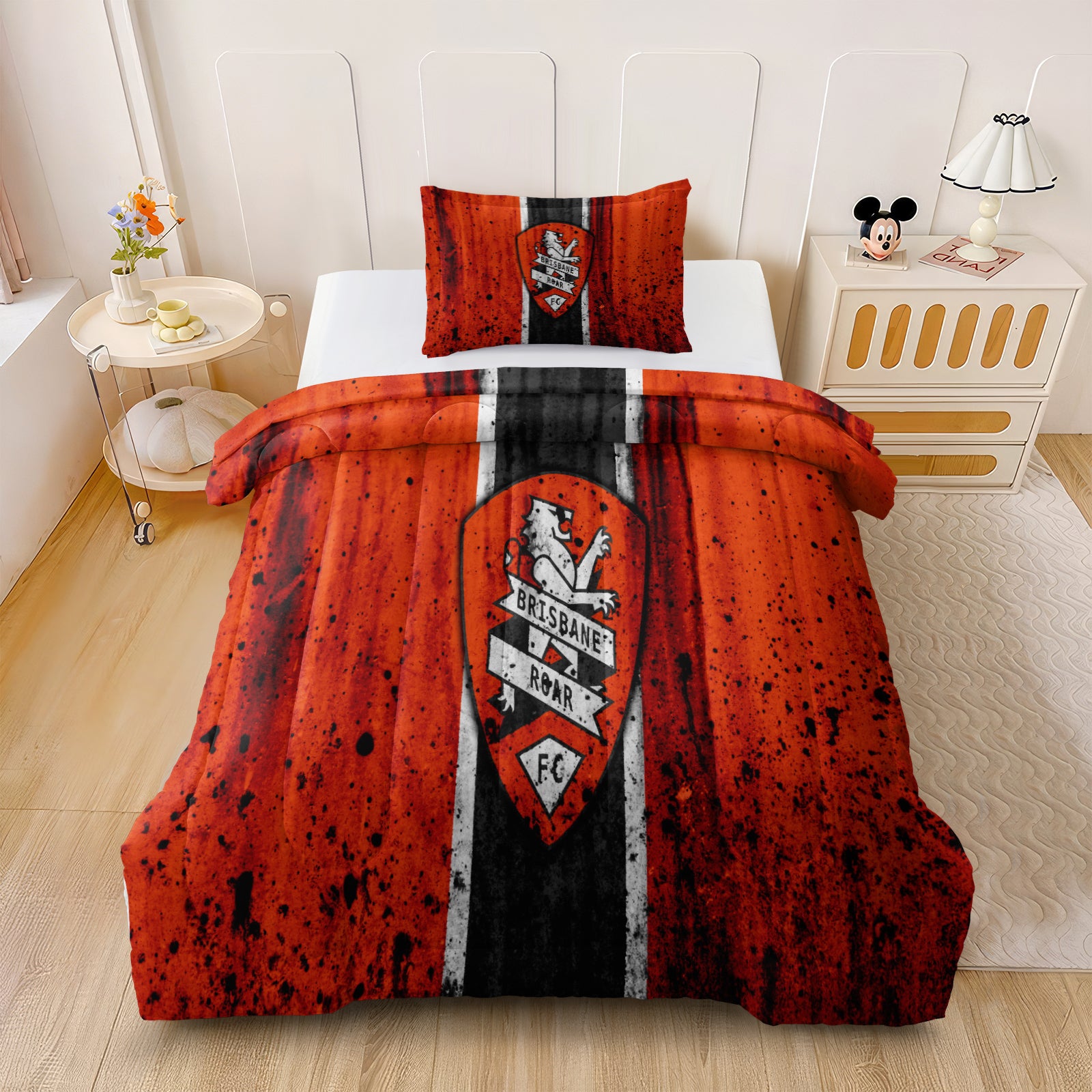 Brisbane Roar Soccer Comforter Pillowcase Sets Blanket All Season Reversible Quilted Duvet