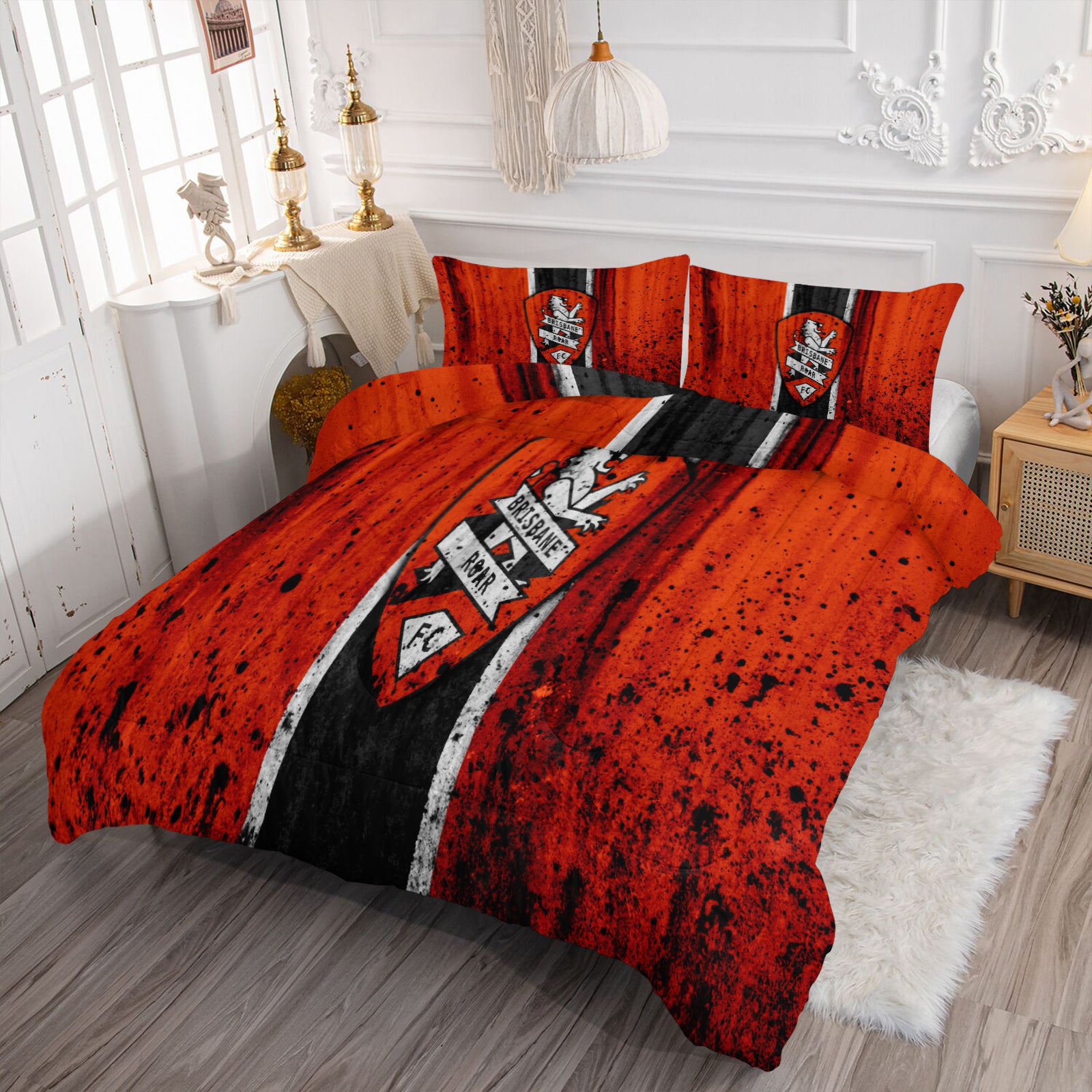 Brisbane Roar Soccer Comforter Pillowcase Sets Blanket All Season Reversible Quilted Duvet