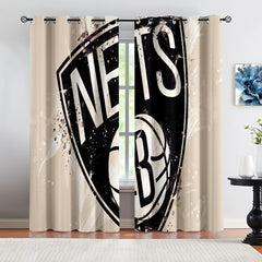 Brooklyn Basketball Nets Blackout Curtains Drapes For Window Treatment Set